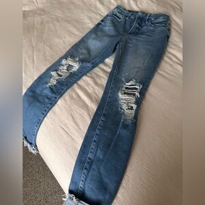 Good American Ripped Skinny Jeans in Blue